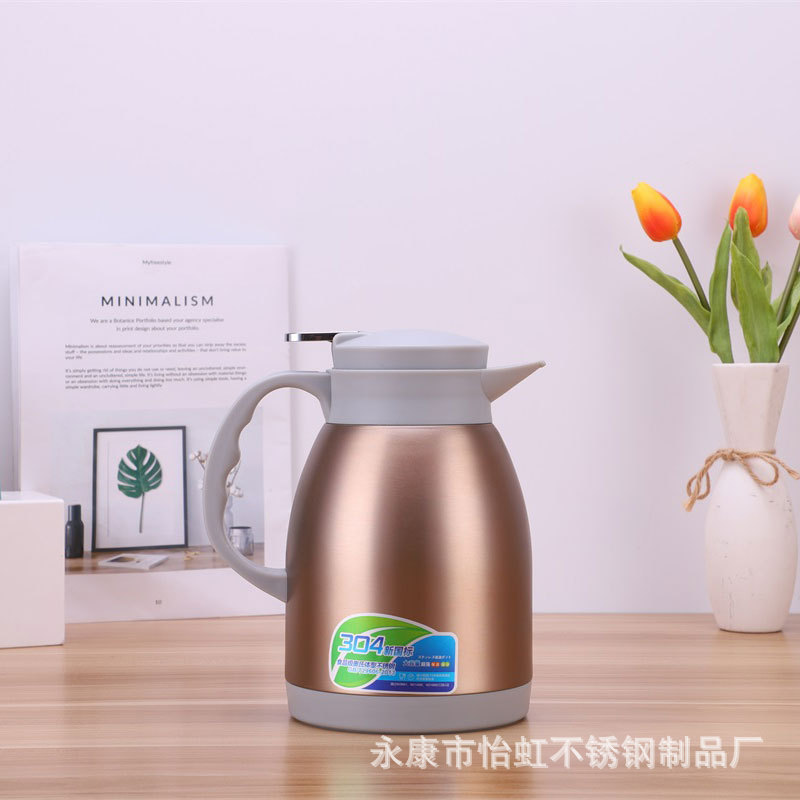 Factory Direct Supply 304 Stainless Steel Thermal Pot Fashion European Style Vacuum Coffee Pot Kettle Thermal Pot Wholesale