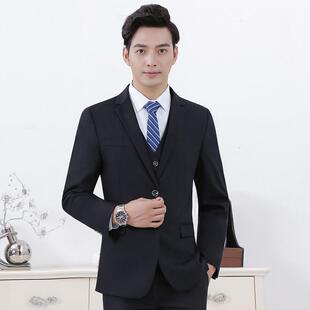 2018秋冬新款韩版男式西装套装 职业装男套装 结婚礼服商务正装