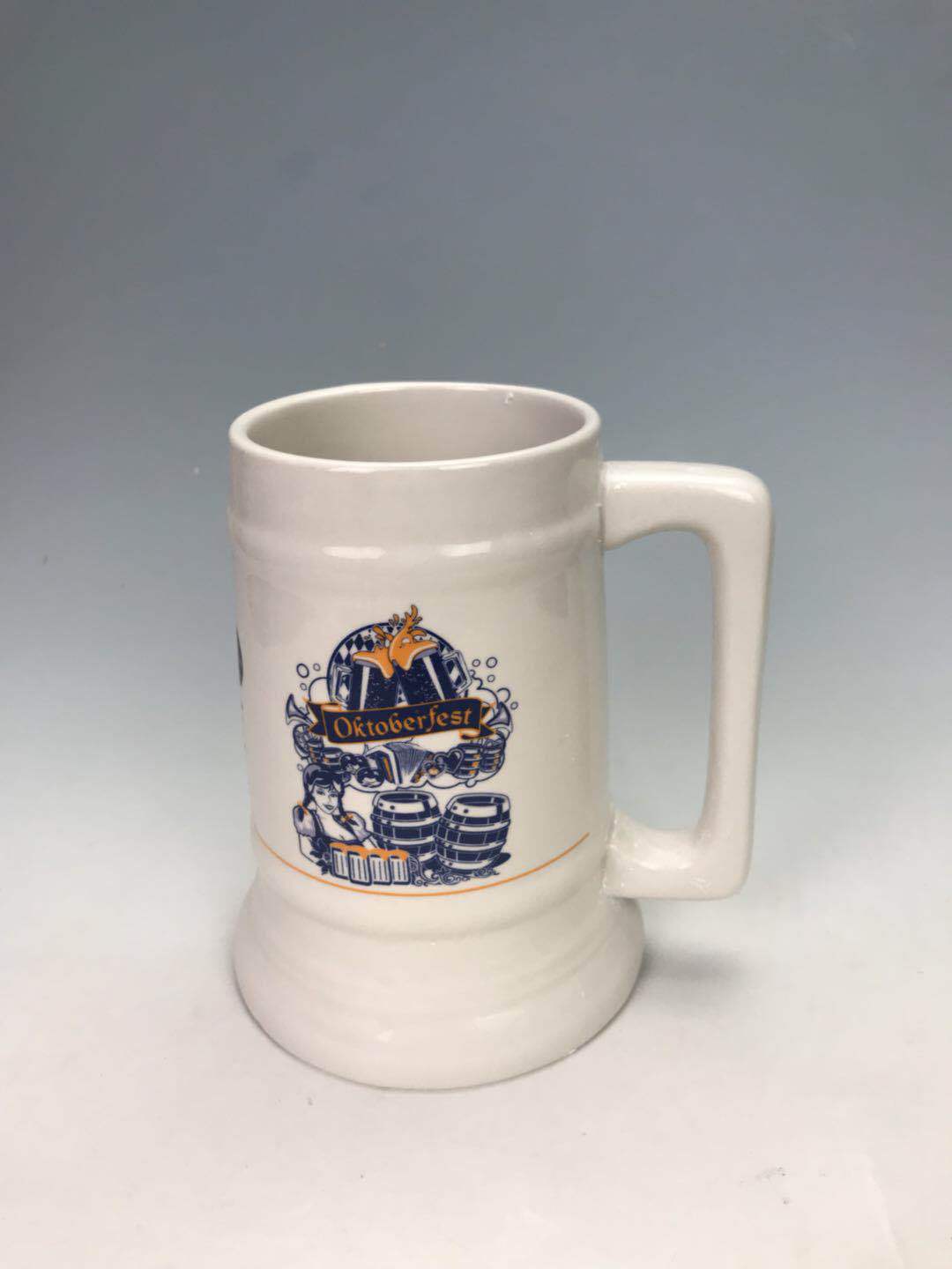 德化陶瓷简约创意啤酒杯酒吧大容量高温陶瓷杯支持定制logo