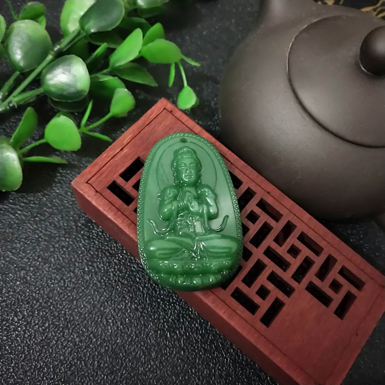 绿色黑曜石吊坠本命佛八大守护神吊坠配件十二生肖项链厂家直销