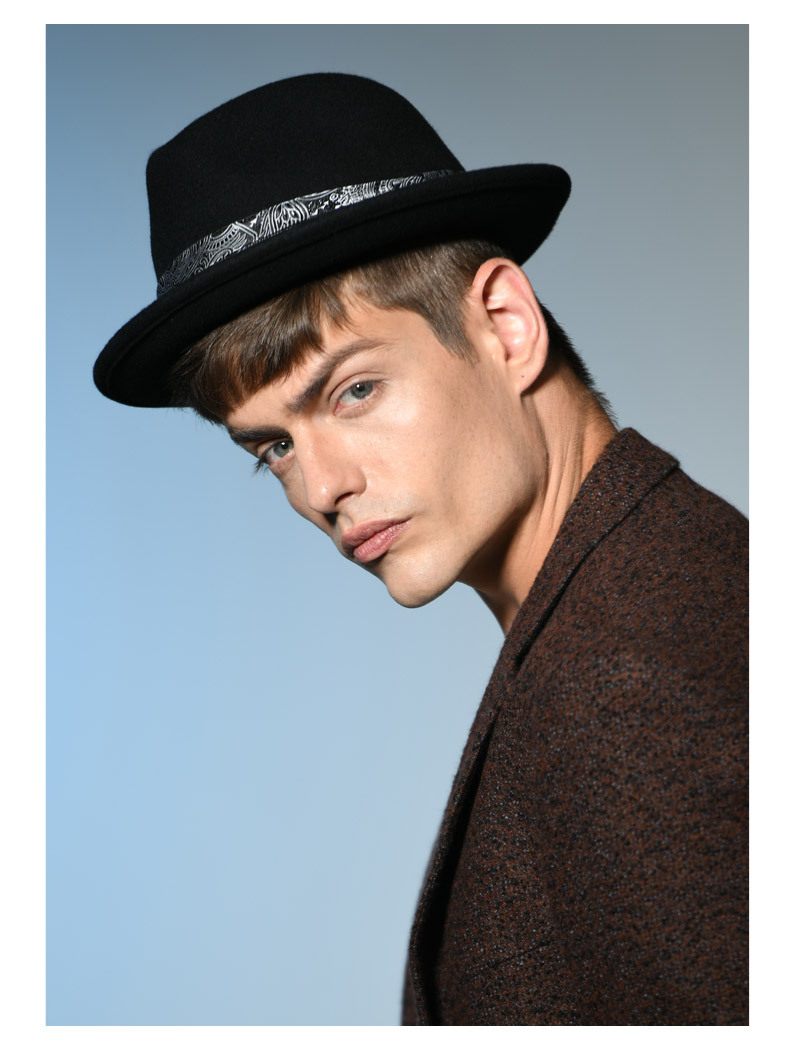 男士帽子冬季保暖100%羊毛礼帽 亚马逊复古英伦羊毡帽爵士帽子男