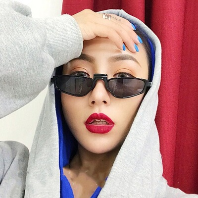 厂家直销欧美太阳镜 小圆框墨镜时尚前卫个性猫眼抖音款眼镜批发