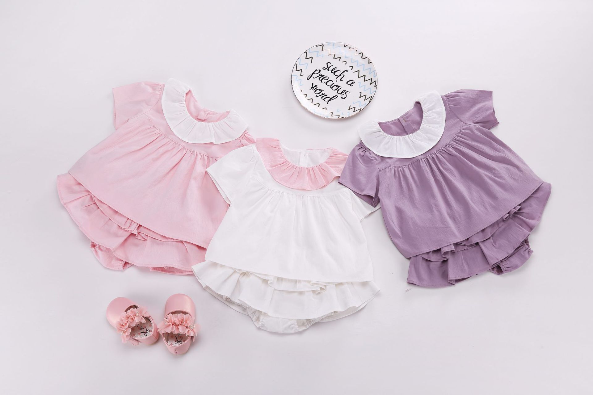 夏季女童短袖ins爆款童装女童0-1岁婴儿服装宝宝衣服2件裙套装