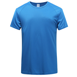 速卖通亚马逊男士圆领夏季纯色速干衣短袖t桖加肥大码运动t桖衫男