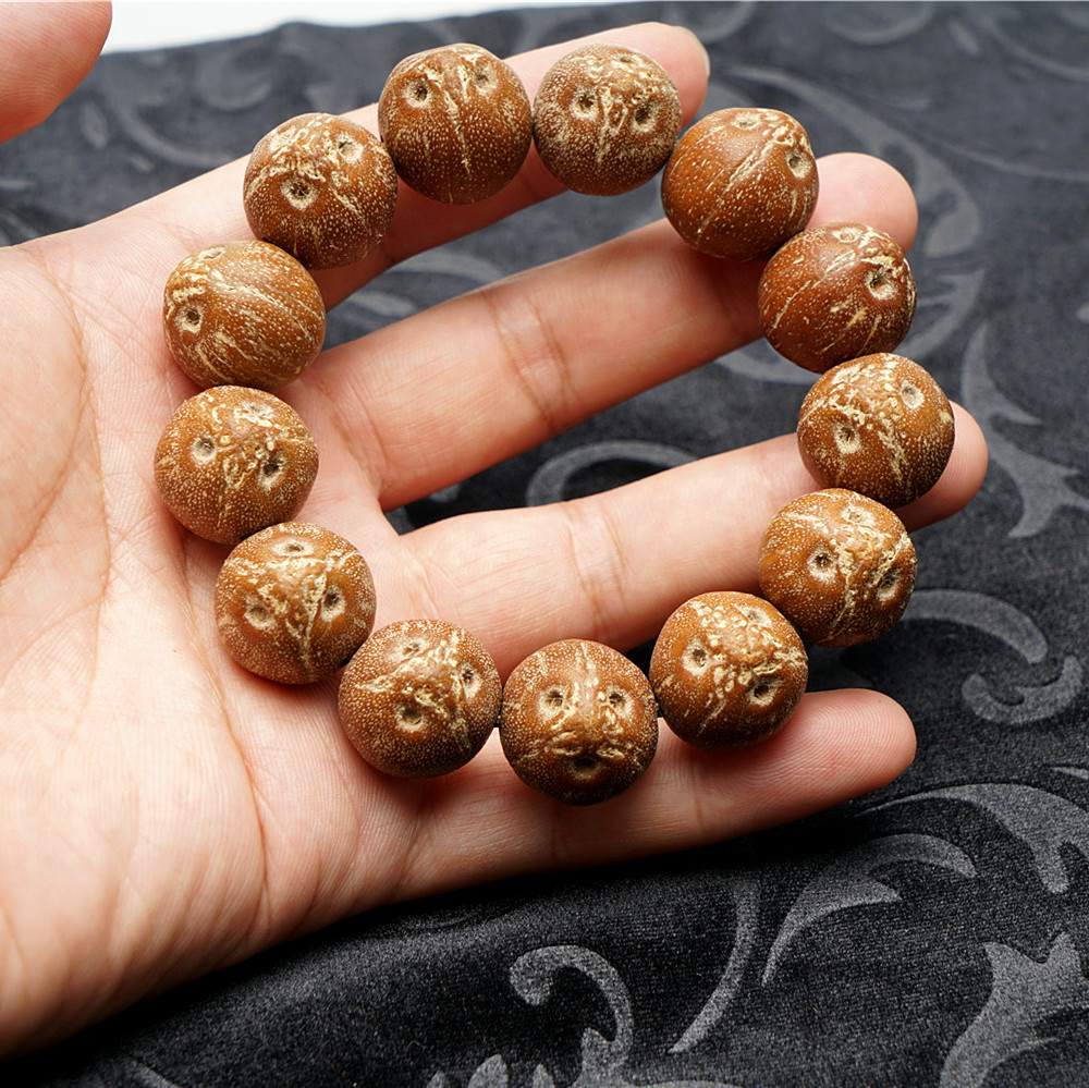 文玩把玩 稀有天然招财鼠手串原籽正圆菩提 13颗18mm 佛珠手链