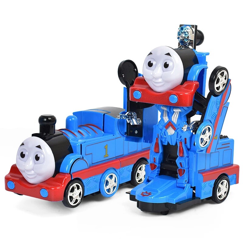 Electric Deformation Train Thomas Transformers Robot Music Children's Educational Toys Factory Direct Sales