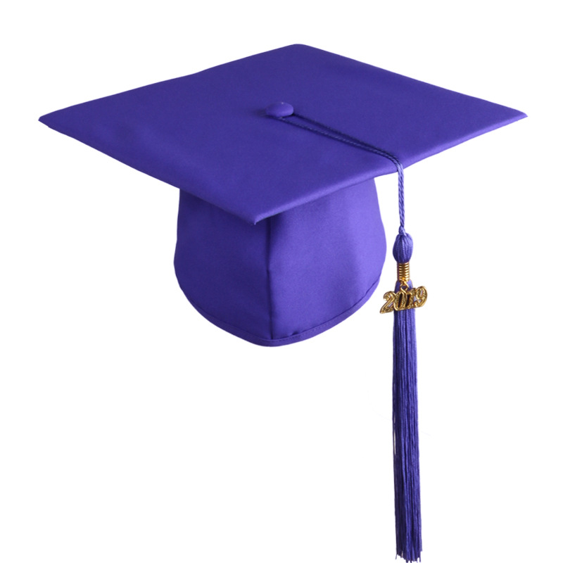 2019新款学位帽 欧美畅销学士毕业礼帽 配流苏年印 专业厂家生产