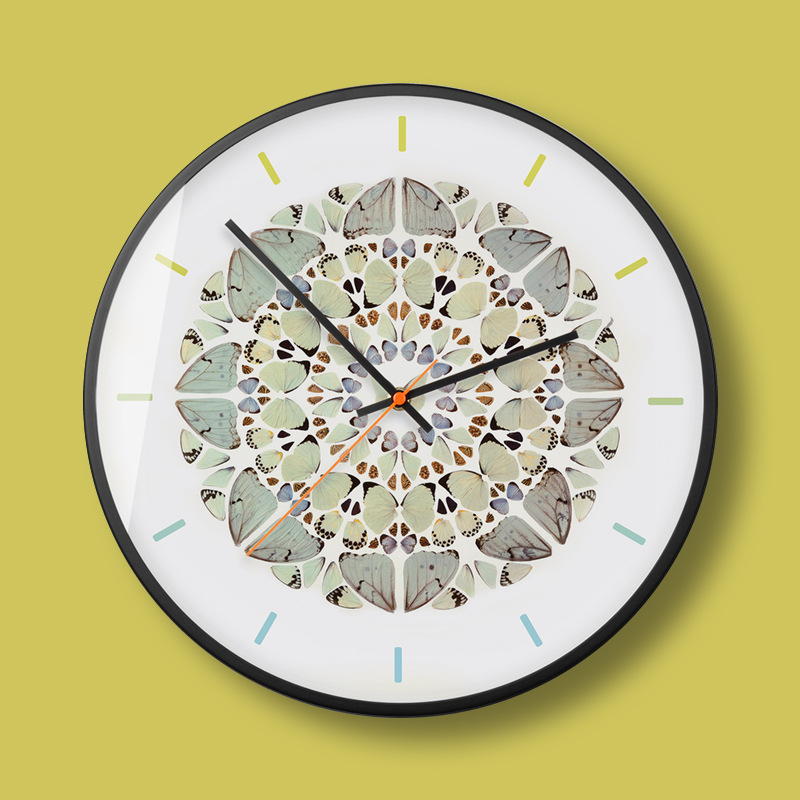 翩翩舞蝶  欧式简美式抽象画挂钟时钟 客厅个性时尚装饰钟表 o136