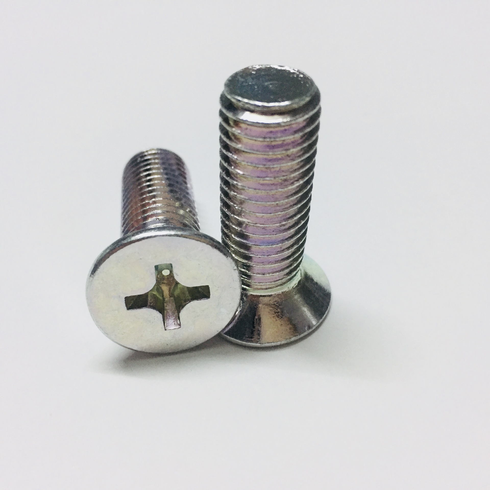 厂家定制十字沉头螺丝 km4*10 环保彩锌螺丝 机牙螺丝