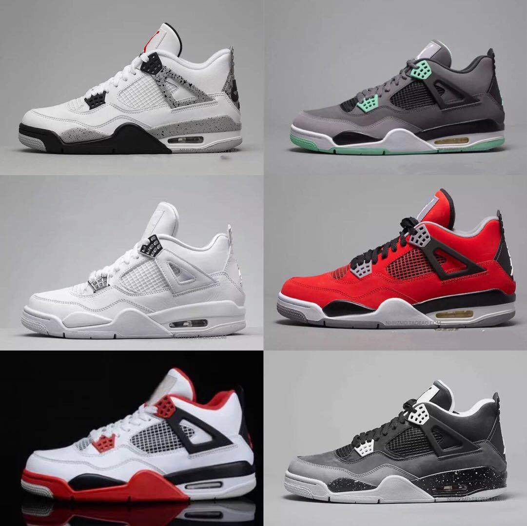 莆田篮球鞋乔4代高帮灰麂皮aj4高品质全白运动鞋一件代发情侣鞋