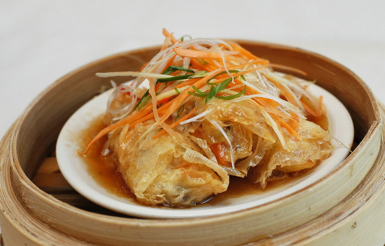 日式鸡丝腐皮卷 广式酒楼经典茶点 鸡肉腐竹卷港式点心 700g/20条