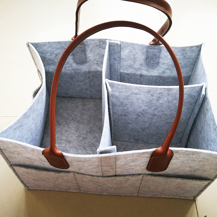 毛毡尿不湿收纳包厂家定制手提毛毡收纳袋毛毡妈咪包婴儿尿布收纳