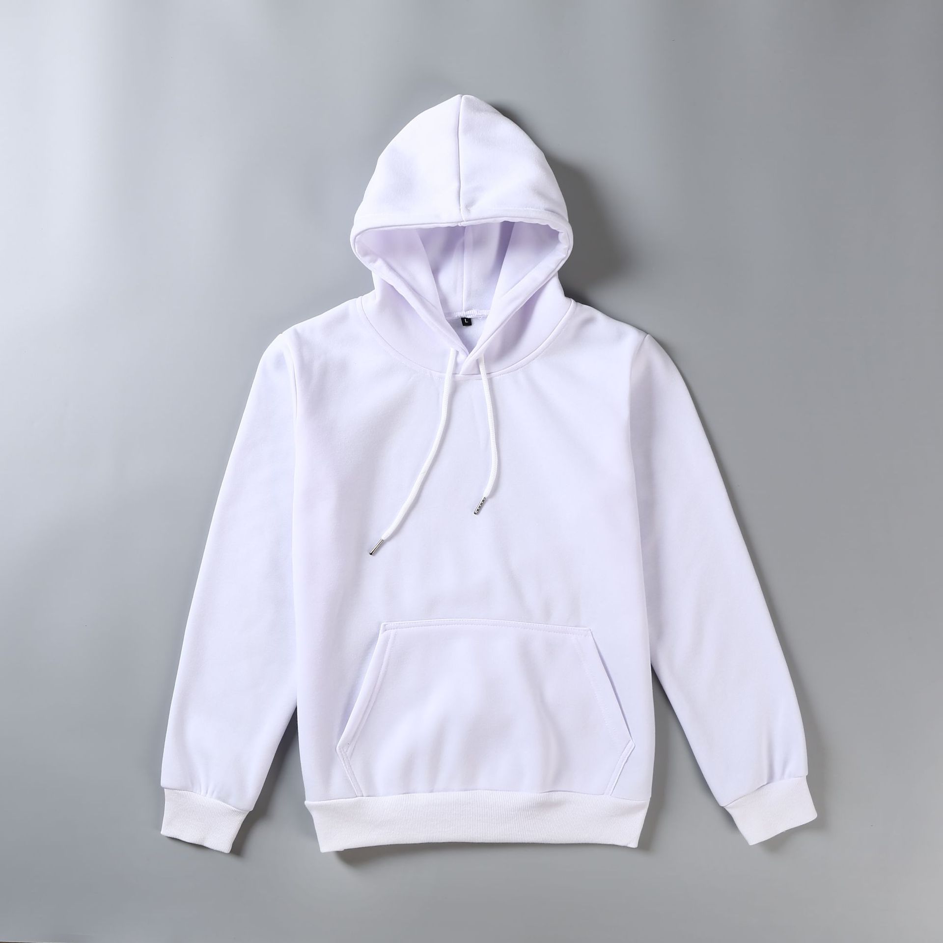 秋冬季纯色套头抓绒卫衣男帽衫空白带帽卫衣批发套头外贸卫衣