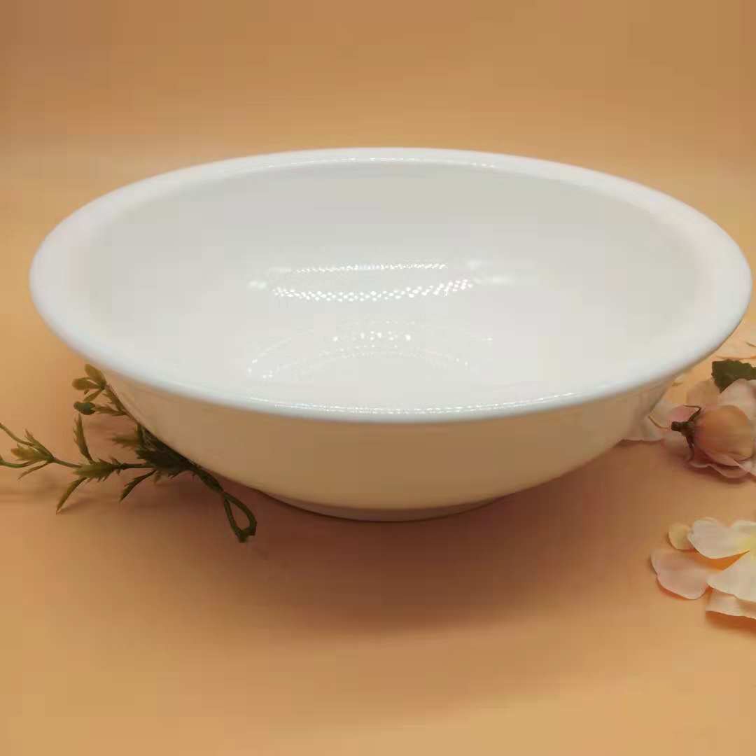 10寸汤碗 纯白色 酒店厨房用汤古 圆形边缘加厚 广告促销礼品赠品