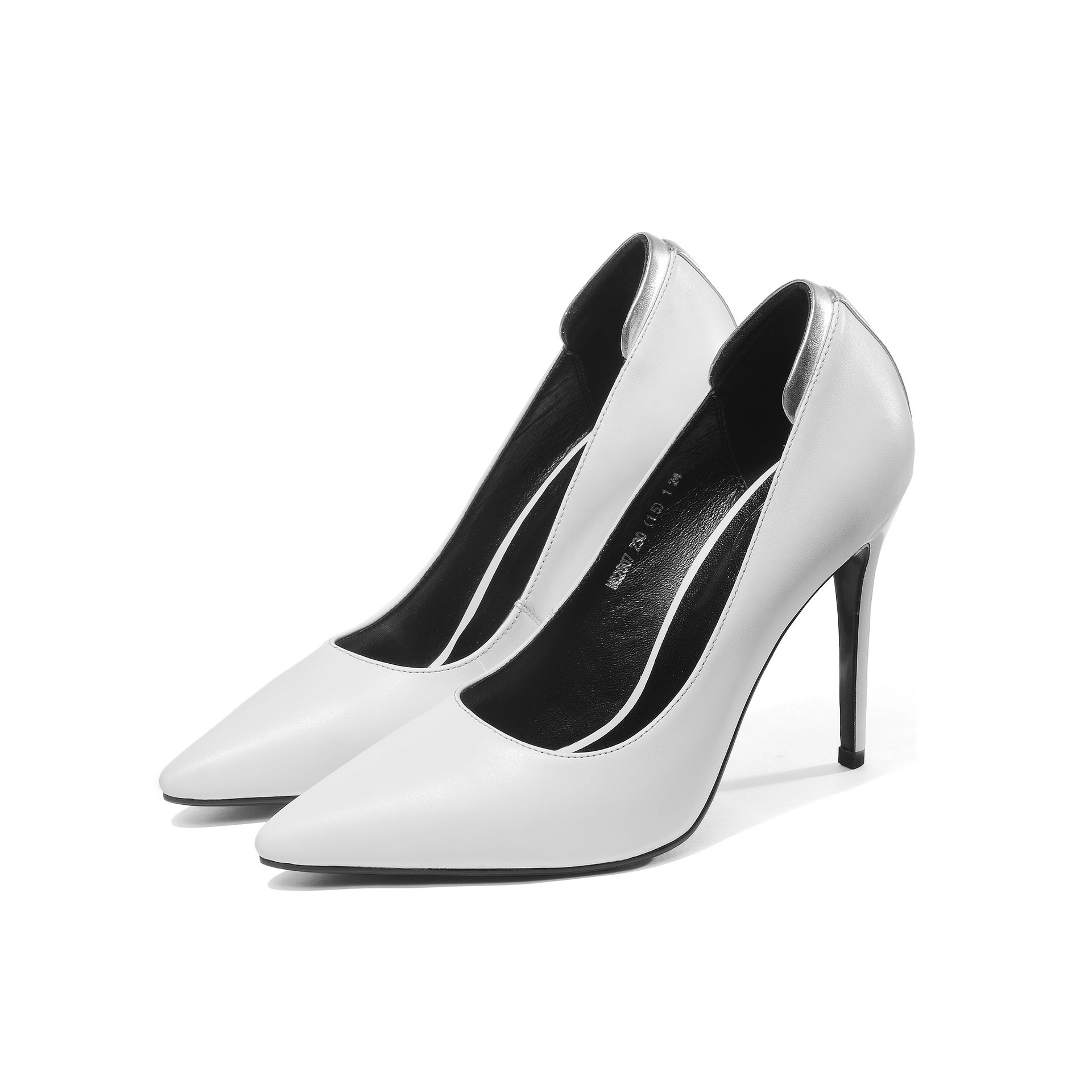 2018秋冬新款真皮女鞋尖头细跟高跟鞋浅口四季懒人鞋时尚女式单鞋