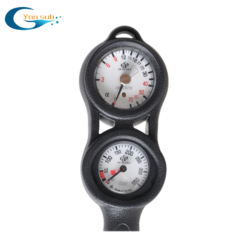 专业潜水夜光二联表压力表 深度表潜水仪器ce认证潜水气压表