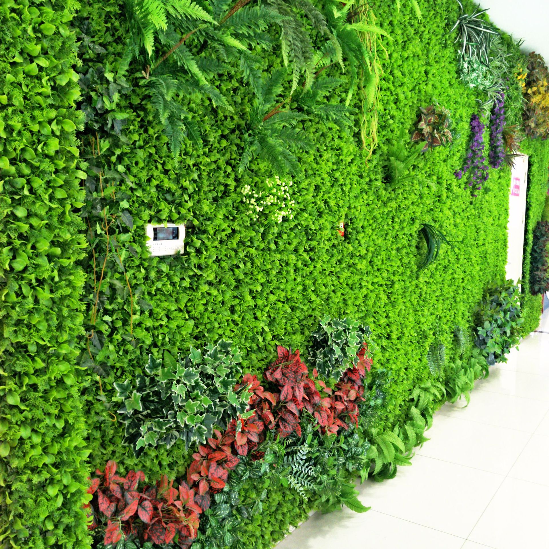 厂家直供仿真植物墙草坪塑料加密米兰尤加利商场绿植墙花墙背景墙