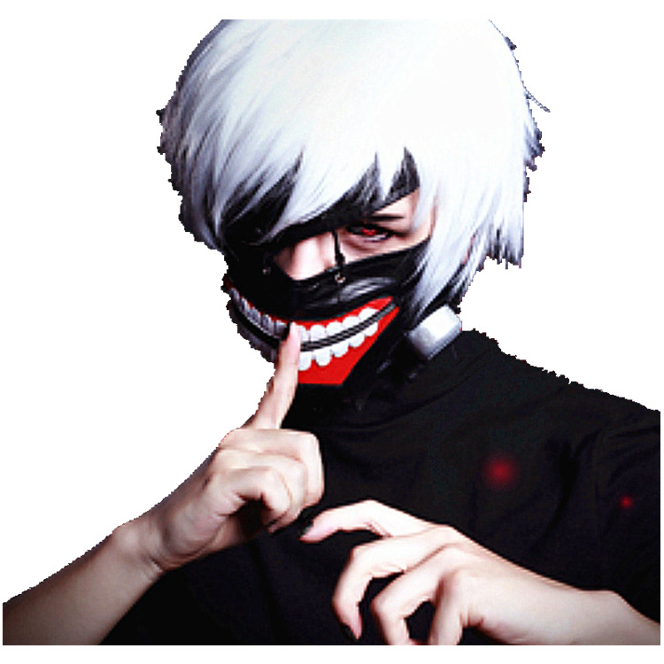 东京食尸鬼面具3d立体独眼喰种金木研面具口罩cosplay假发道具