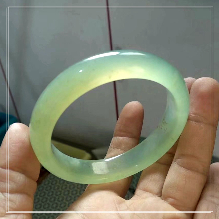 正品天然a货岫玉手镯 玉石镯子 冰种 水墨烟花镯子玉镯子包邮a93