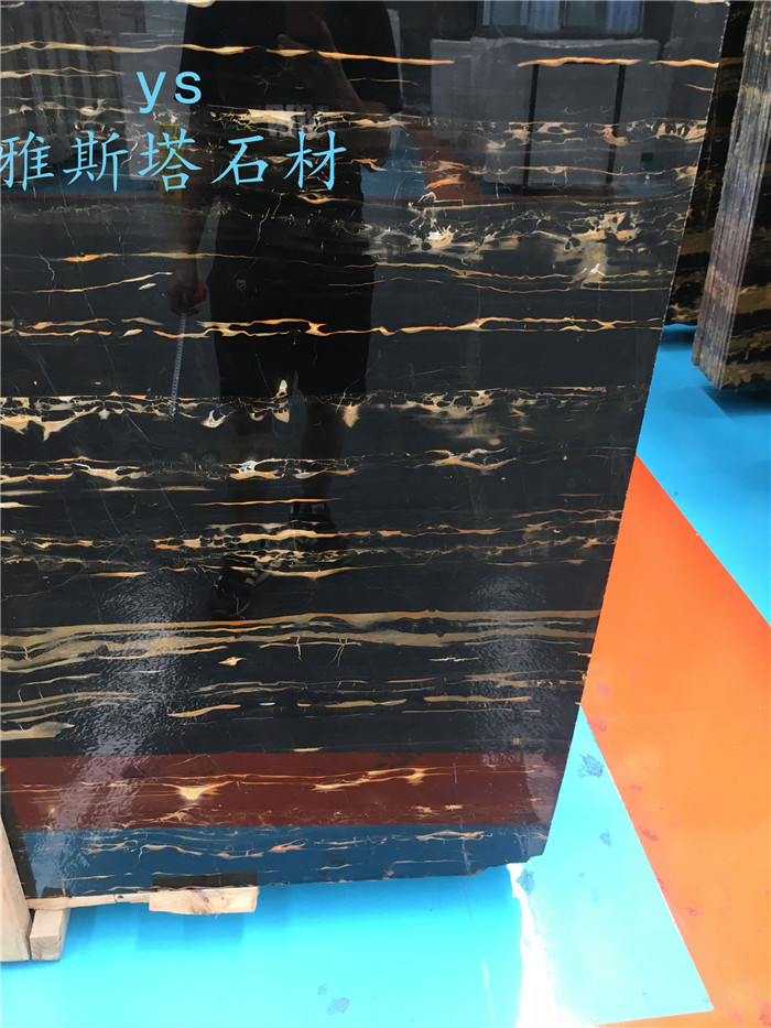 出口黑色大理石大板 黑色大理石拼花马赛克 阿富汗黑金花大理石