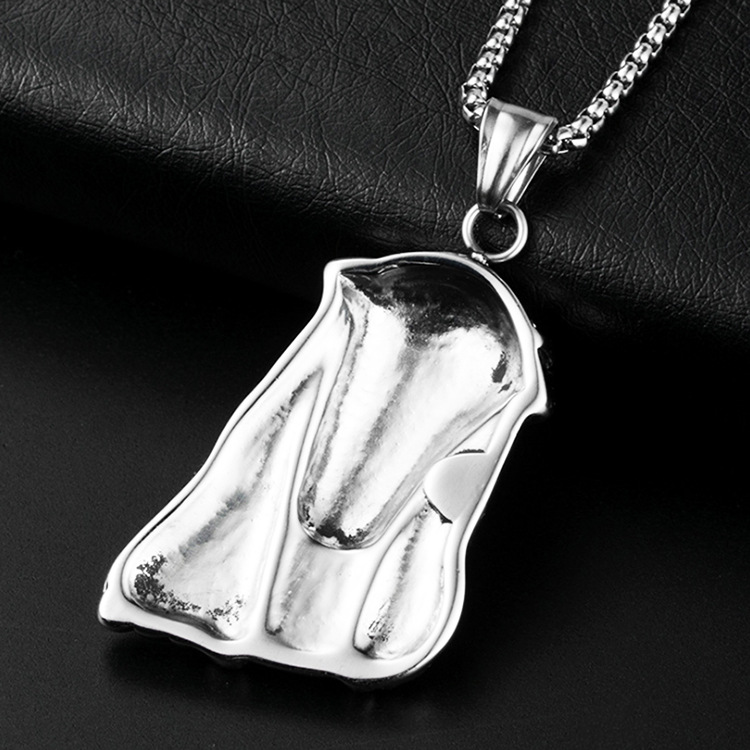 欧美饰品 不锈钢耶稣头像项链 钛钢男士复古吊坠挂饰厂家一件代发