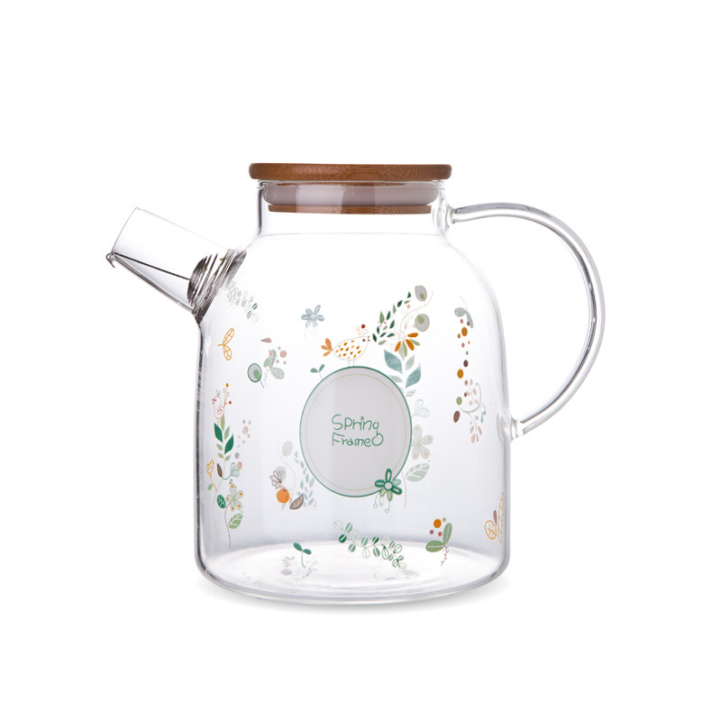 Creative Heat Resistant Glass Cold Water Bottle Filter Flower Teapot Water Pitcher Cup Tea Set Large Capacity Water Utensils Set