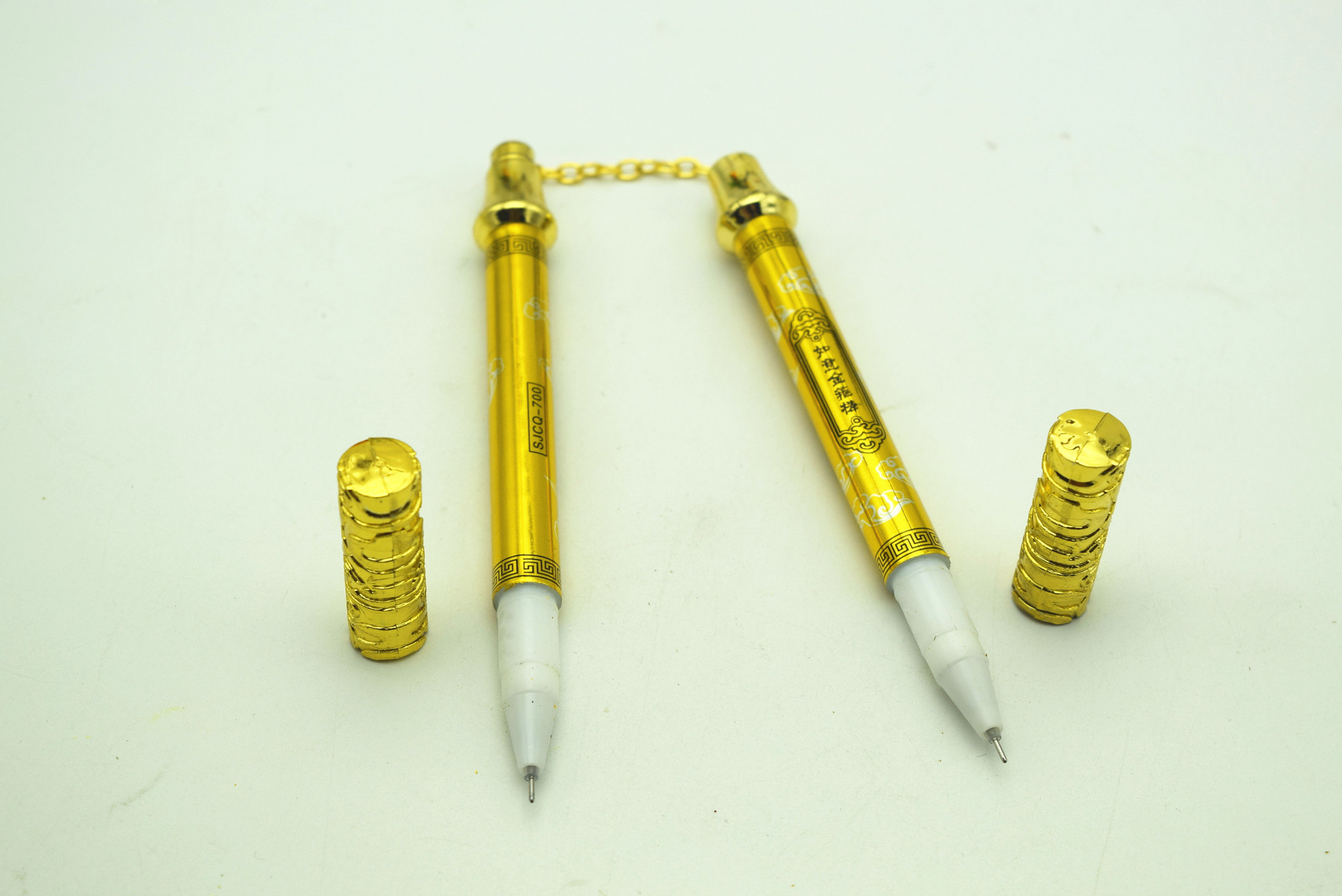 低价销售创意如意双截棍减压多功能转转笔金箍棒伸缩笔双头中性笔