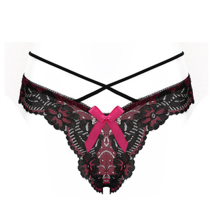 情趣内裤女士三角裤性感蕾丝低腰丁字裤弹力透明诱惑镂空t字裤118