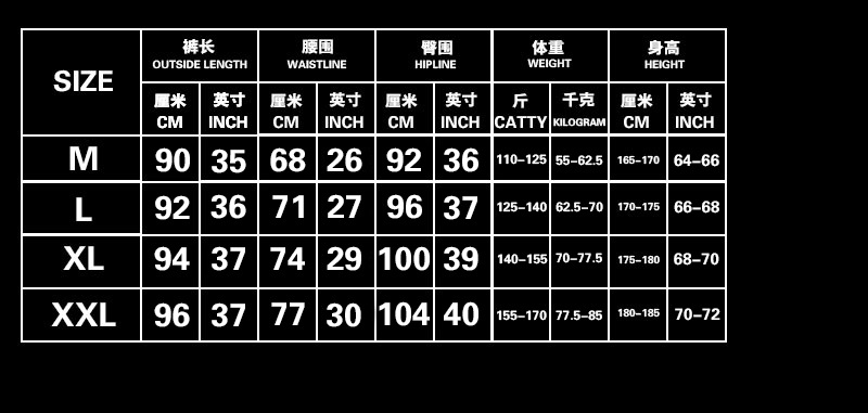 尺码表英文版_b