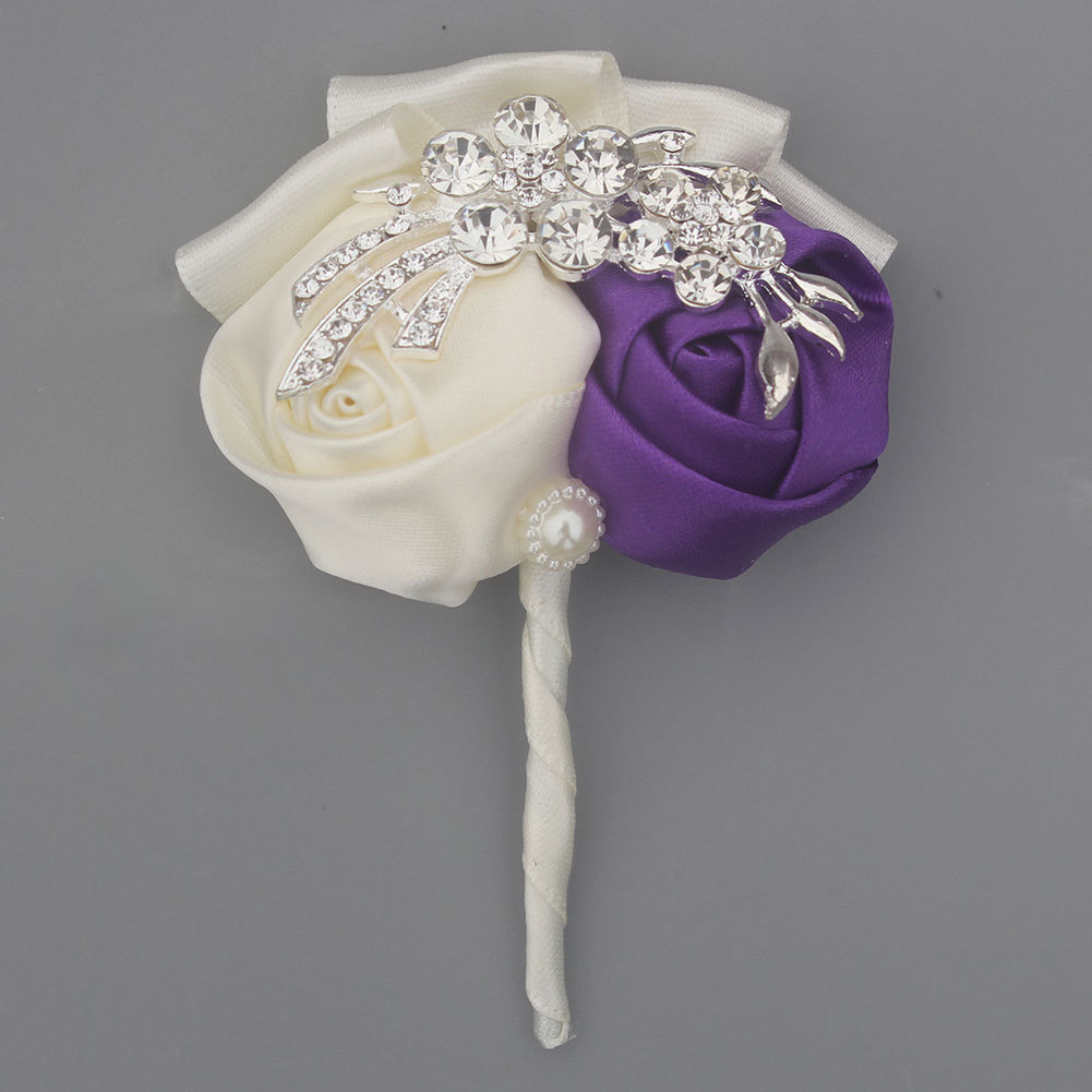 2018新品钻结婚胸花婚礼新郎新娘胸花 缎带胸花一件代发xh0688