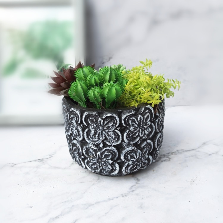 创意水泥花盆圆形简约北欧风景观艺术手工泥泥花盆