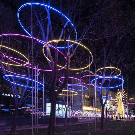 首页 照明 室外照明灯具 景观灯 led景观灯 树木装饰圆圈灯 吊环灯 树