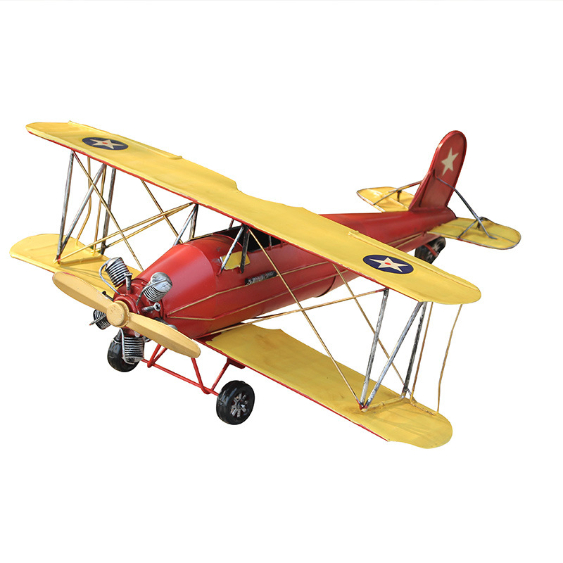 模型玩具_大号飞机模型双翼飞机模型 纯手工做旧铁皮 航空模型 - 阿里