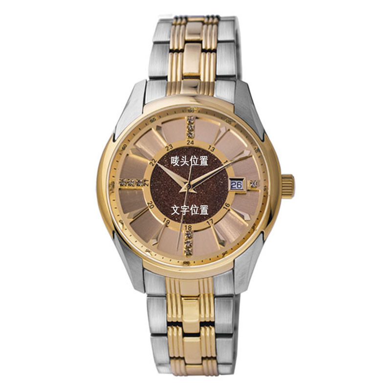 1236红金沙石将军表全自动机械男表将军男表金色男表加工定制