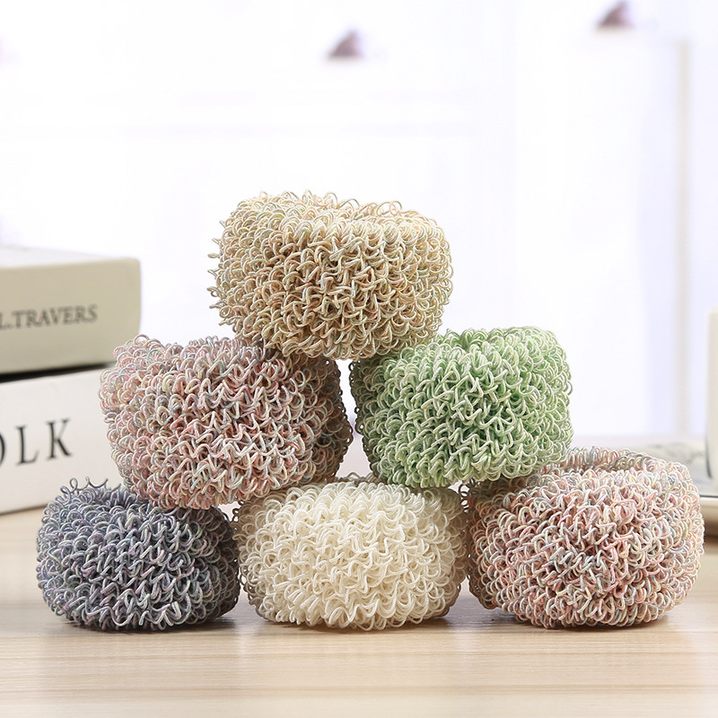 彩色竹纤维清洁球 厨房清洁用品洗碗洗锅清洁球地摊货源批发