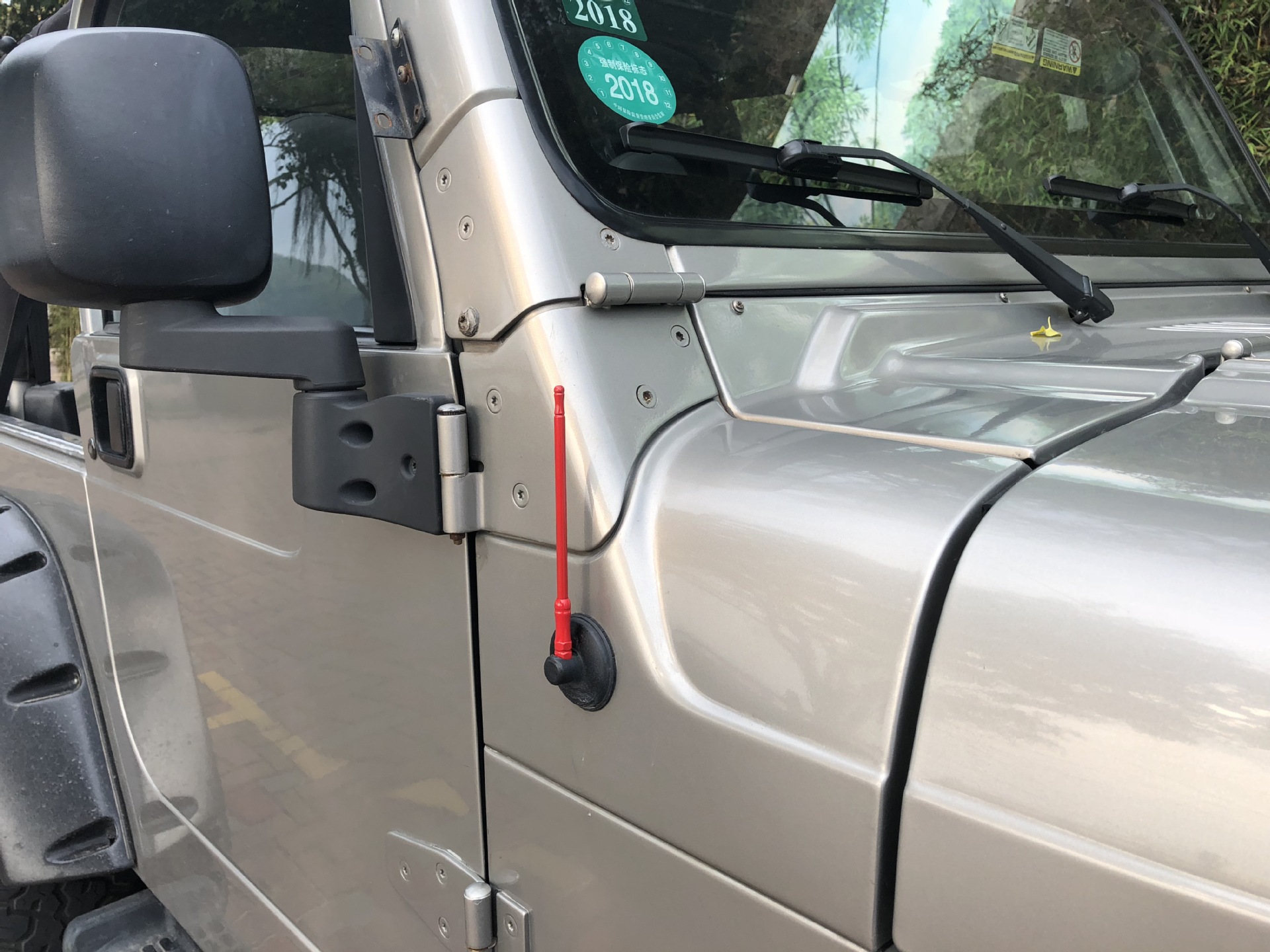 厂家直销专用于牧马人天线改装配件 牧马人tj金属短天线红色