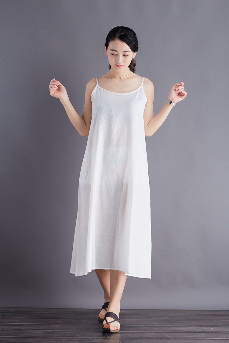 2020春季新款女装衬裙百搭吊带背心女打底连衣裙长款夏01802