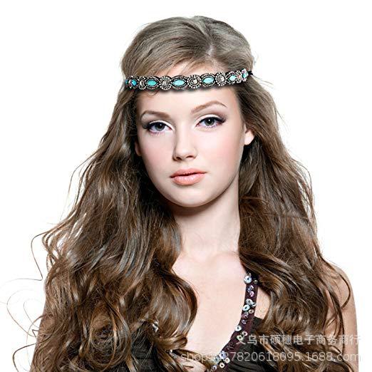 European and American Hair Accessories Beaded Beaded Headband Headwear Sewing Bead Headband Cross-Border E-Commerce Spot Supply Amazon