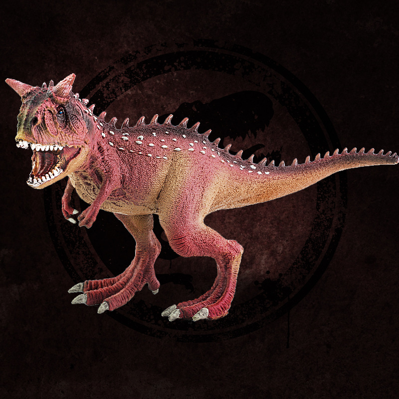 跨境侏罗红色牛龙模型玩具 实心塑胶仿真恐龙模型 静态儿童玩具