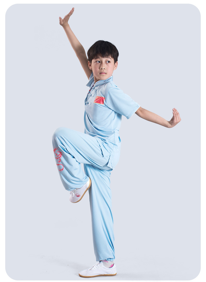 大业亨通儿童武术服武馆表演比赛太极功夫服装男女长短袖童装团购