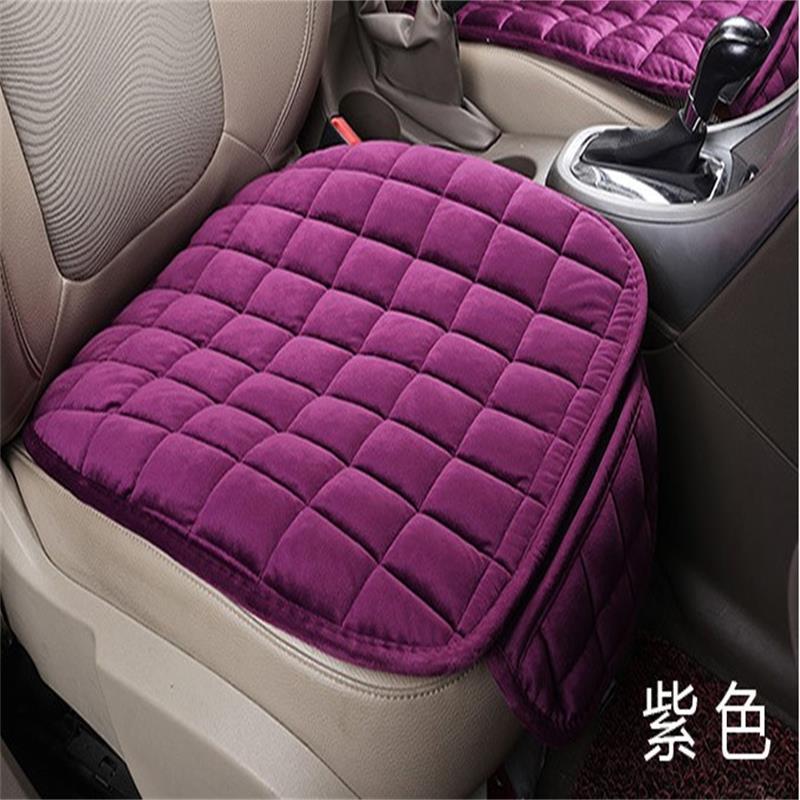 Car Cushion Winter Three-Piece Single Piece Non-Backrest Plush Front Seat Cushion Non-Slip Tie-Free Car Supplies-Plaid