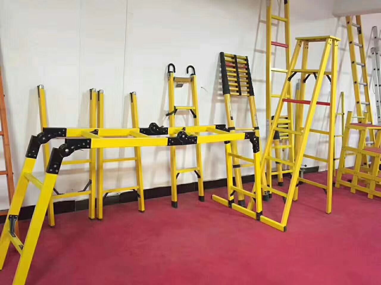 直销 定做各种长短鱼竿梯 供电局用3米伸缩梯竹节梯关节梯平台梯