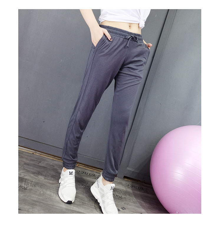 New Pure Cotton Track Pants Women's Trousers Loose Feet Closed Quick-Dry Pants Ankle-Tied Running Training Yoga Pants