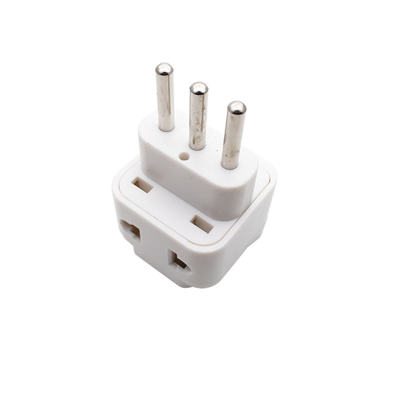 意大利标转换插头白色一分二家用数码电器意大利使用旅游留学插头