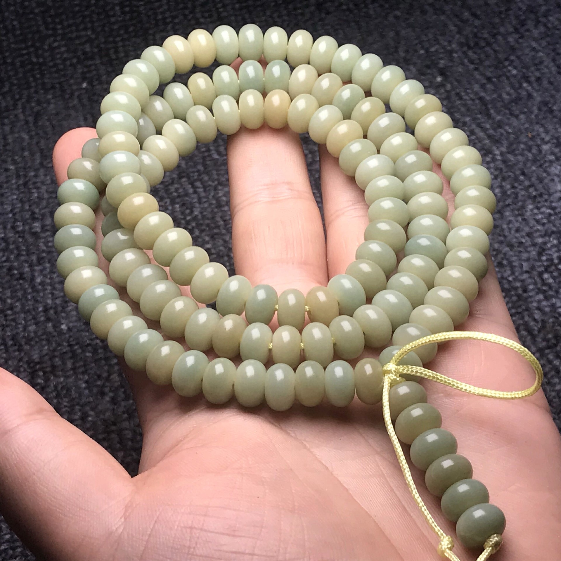 自产自销天然阴皮菩提根108颗 风化绿菩提根淡绿男女佛珠手链