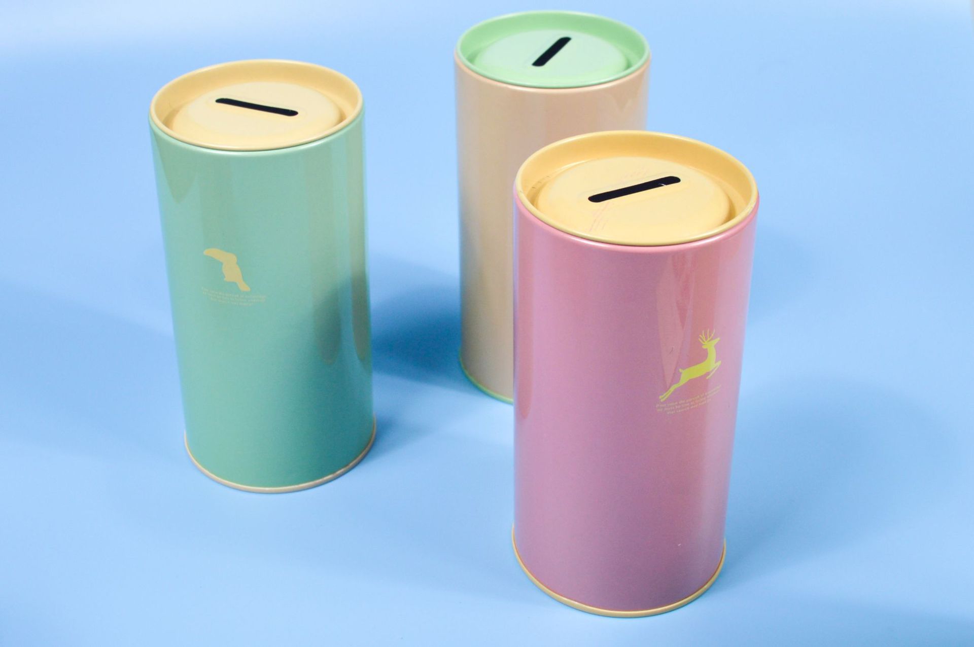 圆形马口铁存钱罐创意卡通储蓄罐笔筒学生礼品奖品金属包装圆罐