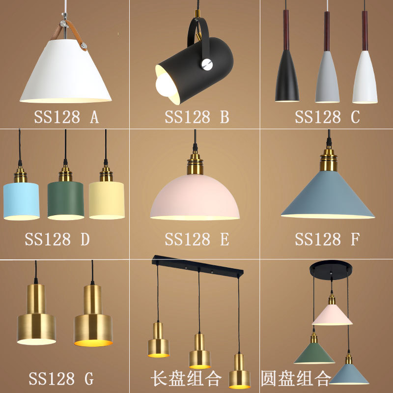 Nordic Lamps Modern Simple Creative Personality Bar Bedroom Dining Room Dining Room Lamp Small Droplight Single Head Bedside Chandelier
