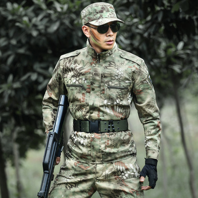 仿生黑蟒纹迷彩服套装男夏季特种兵 野战服作训服军装套装女