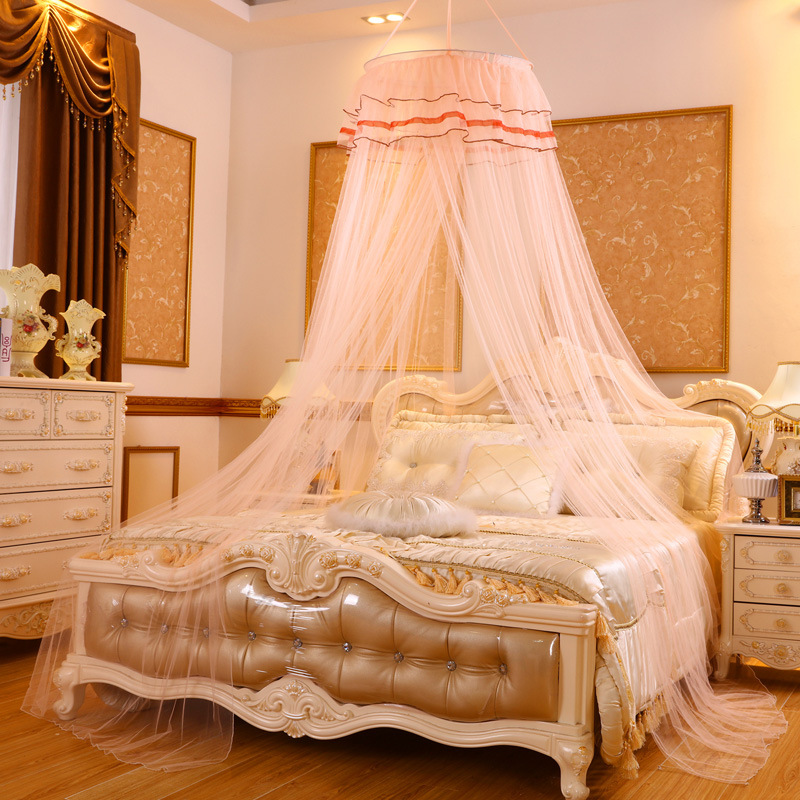 厂家直销免安装蚊帐圆顶吊顶公主风蚊帐加密公主落地蚊帐