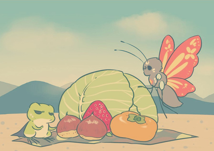 旅行青蛙牛皮纸复古海报a3动漫游戏电影周边漫展